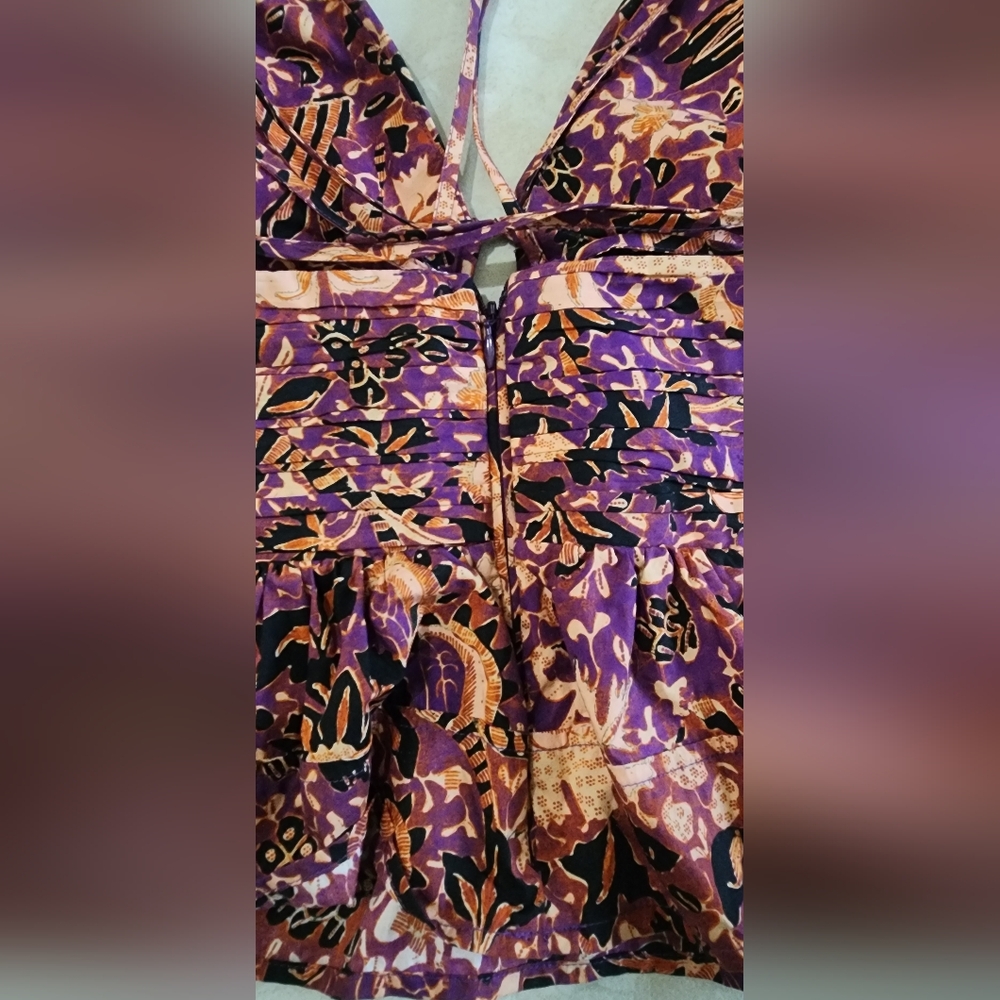 Ulla‎ Johnson Floral Purple and Orange Women's Top, Size 8, Cotton. - Picture 4 of 8